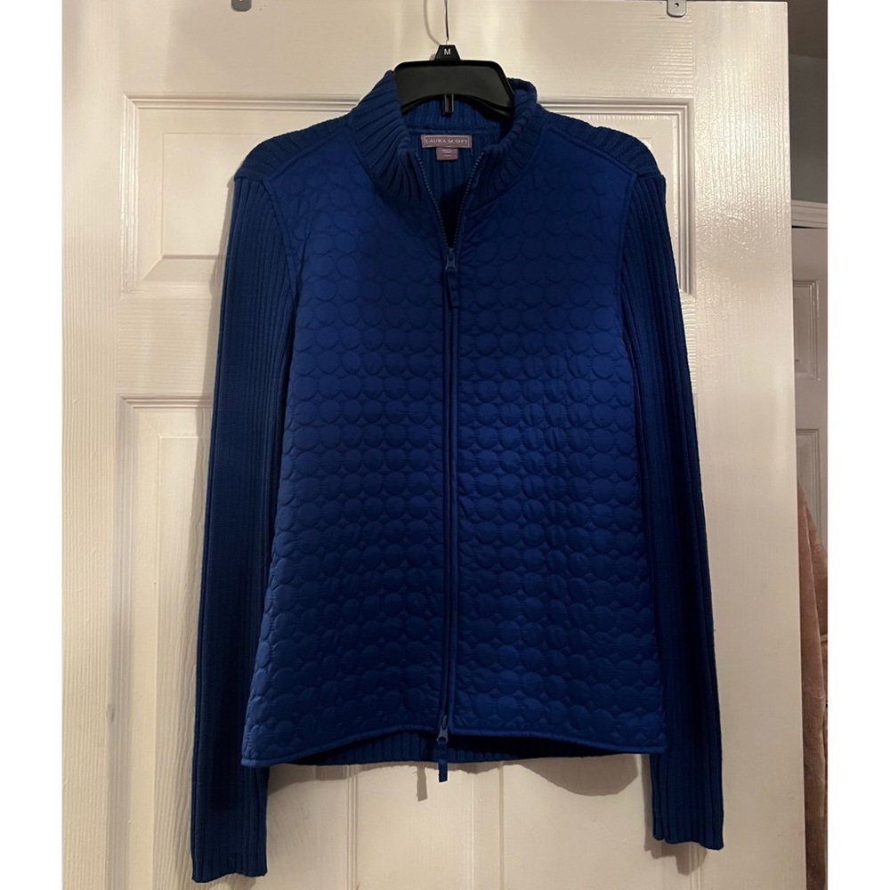 Women’s Quilted Zip-Up Knit Jacket - M